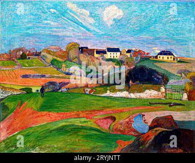 Paysage au Pouldu (1890) de Paul Gauguin. Banque D'Images