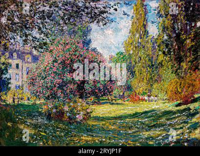 Paysage : le Parc Monceau (1876) de Claude Monet, tableau célèbre en haute résolution. Banque D'Images