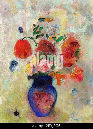 Grand vase avec fleurs Odilon Redon. Banque D'Images