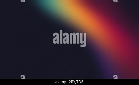 Fond d'onde dégradé de couleur grainy foncé, orange graineux violet rouge jaune vert couleurs bannière affiche couverture design abstrait, co Banque D'Images