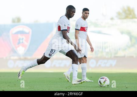 Clermont Ferrand, France. 30 septembre 2023. Ousmane Dembele du PSG lors du match de championnat de France de Ligue 1 entre Clermont foot 63 et Paris Saint-Germain (PSG) le 30 septembre 2023 au Stade Gabriel-Montpied à Clermont-Ferrand - photo Jean Catuffe/DPPI crédit : DPPI Media/Alamy Live News Banque D'Images