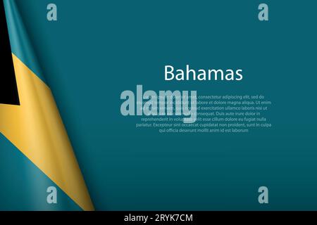 3d drapeau national Bahamas isolé sur fond avec copyspace Illustration de Vecteur