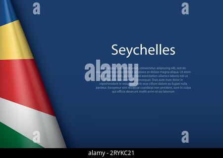 3d drapeau national Seychelles isolé sur fond avec copyspace Illustration de Vecteur