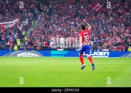 Madrid, Madrid, Espagne. 1 octobre 2023. Le match de football du championnat espagnol la Liga EA Sports entre l'Atletico Madrid et Cadix a eu lieu au stade Metropolitano le 01 octobre 2023 à Madrid, Espagne (crédit image : © Alberto Gardin/ZUMA Press Wire) À USAGE ÉDITORIAL SEULEMENT! Non destiné à UN USAGE commercial ! Banque D'Images