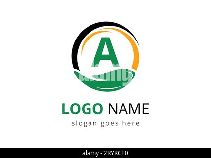 Lettre A avec modèle de logo d'organisme de bienfaisance. Illustration de Vecteur