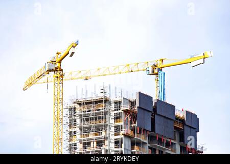 Gratte-ciel en construction - gros plan Banque D'Images