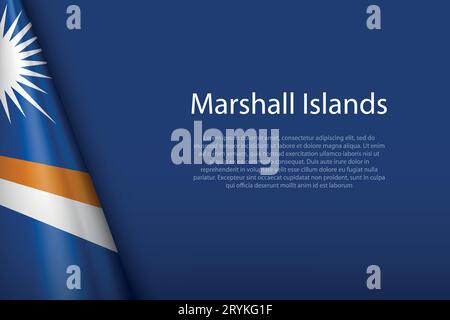 3d drapeau national Îles Marshall isolé sur fond avec copyspace Illustration de Vecteur