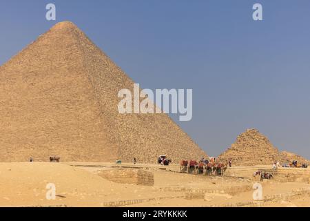 Pyramides de Gizeh près du Caire - Égypte Banque D'Images