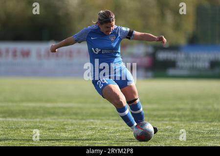 Abby Holmes de Durham Women lors du match de championnat féminin de la FA entre Durham Women FC et Reading à Maiden Castle, Durham City le dimanche 1 octobre 2023. (Photo : Mark Fletcher | MI News) crédit : MI News & Sport / Alamy Live News Banque D'Images