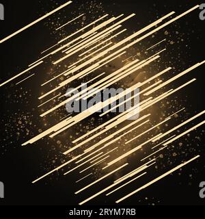 Abstraite élégante ligne brillante or avec effet de lumière étincelle sur fond noir. Modèle prime design. Illustration vectorielle Banque D'Images