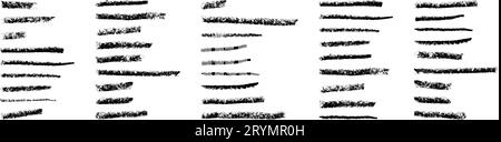 Soulignez les traits faits avec un pinceau, peignez des lignes. Accents de craie, de stylo et de marqueur créant des courbes. Marques de crayon avec fleur grunge. Vecteur plat illus Illustration de Vecteur