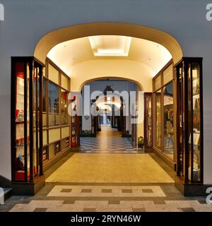 Vue intérieure de Specks Hof, atrium C avec allée, galerie marchande, Leipzig, Saxe, Allemagne, Europe Banque D'Images