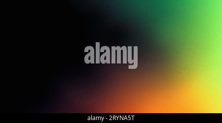 Vert orange jaune foncé Grainy dégradé web design flou vibrant résumé arrière-plan, espace de copie Banque D'Images