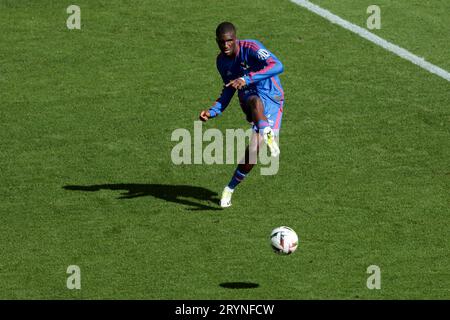 Reims, France. 01 octobre 2023. Clinton Mata de Lyon lors du match de championnat de France de Ligue 1 entre le Stade de Reims et l'Olympique Lyonnais le 1 octobre 2023 au stade Auguste Delaune de Reims, France - photo Jean Catuffe/DPPI crédit : DPPI Media/Alamy Live News Banque D'Images