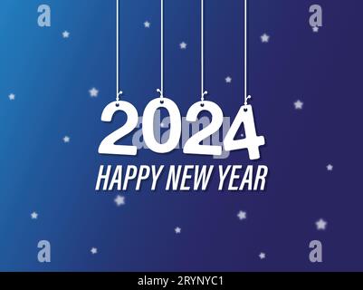 Bonne année 2024 Celebration Background Vector coloré Illustration de Vecteur