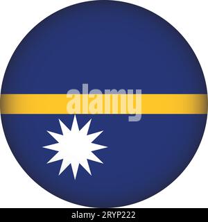 Forme ronde du drapeau de Nauru Illustration de Vecteur
