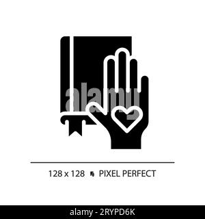 Icône de volonté de style glyphe noir 2D. Illustration de Vecteur