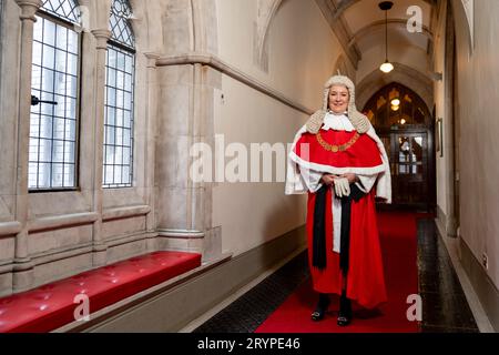 Le nouveau Lord Chief Justice, Dame Sue Carr, à la Royal courts of Justice dans le centre de Londres. Date de la photo : lundi 25 septembre 2023. Banque D'Images