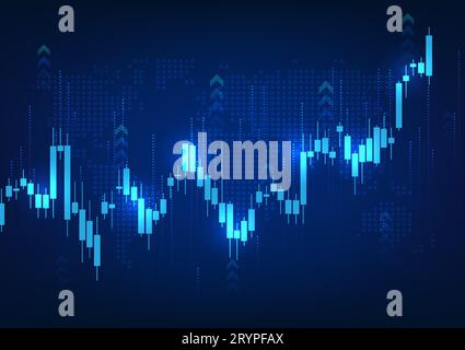 Graph Technology background c'est une technologie qui montre le prix de croissance d'une entreprise sur le marché boursier. Illustration vectorielle d'un char chandelier Illustration de Vecteur