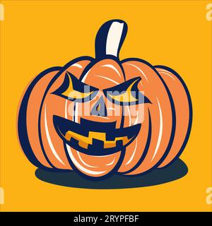 Illustration de citrouille effrayante pour vos conceptions sur le thème d'Halloween. Banque D'Images