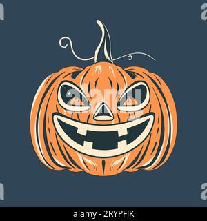 Illustration de citrouille effrayante pour vos conceptions sur le thème d'Halloween. Banque D'Images