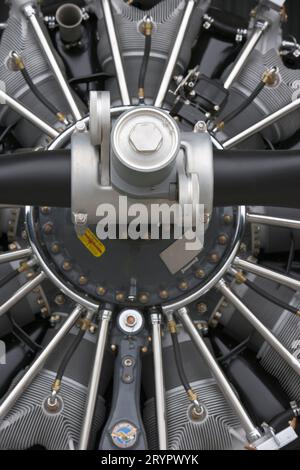 Gros plan d'un moteur d'avion radial. Banque D'Images