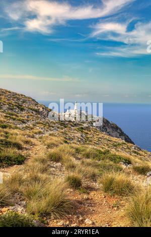 Phare de Cape Formentor sur la côte nord de Majorque, Espagne Banque D'Images