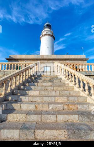 Phare de Cape Formentor sur la côte nord de Majorque, Espagne Banque D'Images