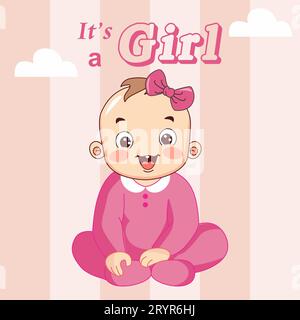 Gender Reveal Illustration 'ITS BOY or GIRL' Banque D'Images