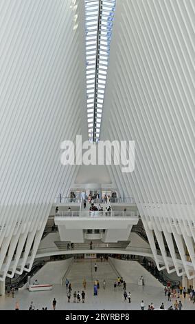 Le centre de transport Oculus World Trade Center à Ground Zero dans le Lower Manhattan, aux États-Unis Banque D'Images