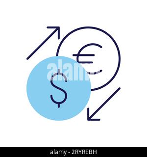 Icône de vecteur lié à l'échange de devises Illustration de Vecteur