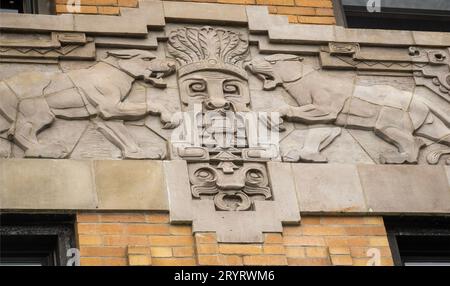 Cliff dwelling immeuble détails dans le Upper Westside de Manhattan NYC Banque D'Images