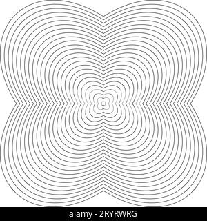 Eléments de contour de cercle de fleurs concentriques. Élément pour la conception graphique de web, modèle pour l'impression, textile, emballage, décoration, art abstrait Seamless pa Illustration de Vecteur
