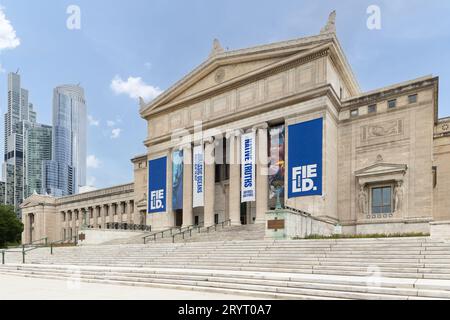 Le Field Museum of Natural History est situé dans le centre-ville de Chicago sur le campus du musée et est l'un des plus grands musées du monde. Banque D'Images