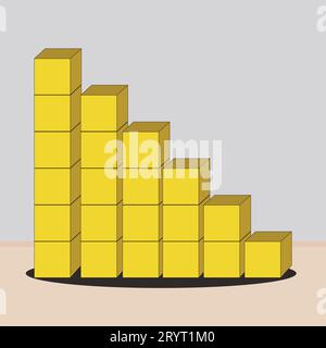 Cubes empilés Type d'étape de croissance : cubes, positivité, conception d'illustration vectorielle pour les graphiques et les impressions. Un concept motivant. Illustration de Vecteur