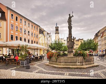 Place du marché à Zittau. Allemagne Banque D'Images