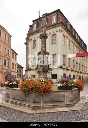 Roland (fontaine Mars) sur la place du marché de Zittau. Allemagne Banque D'Images