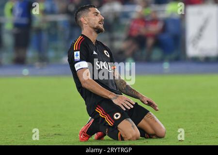 Rome, Latium. 01 octobre 2023. Lorenzo Pellegrini de L'AS Roma lors du match de Serie A entre Roma et Frosinone au stade olympique, Italie, le 01 octobre 2023. AllShotLive/Sipa USA crédit : SIPA USA/Alamy Live News Banque D'Images