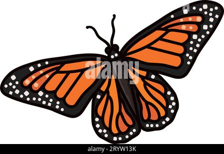 Illustration vectorielle isolée de papillon de Plexippus de Danaus pour le jour du monarque de l'Ouest le 5 février Illustration de Vecteur