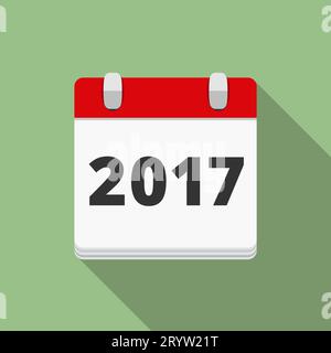 L'icône Calendrier 2017, plate, eps10 vector illustration Illustration de Vecteur