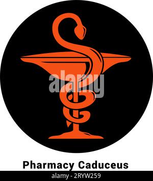 Pharmacie Caduceus symbole conception d'icône médicale clinique soins de santé médecin Industrie de l'hôpital symbole de serpent Illustration Vector Design marque de différentes couleurs Illustration de Vecteur