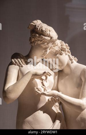 Cupidon et psyché debout, Antonio Canova. Banque D'Images