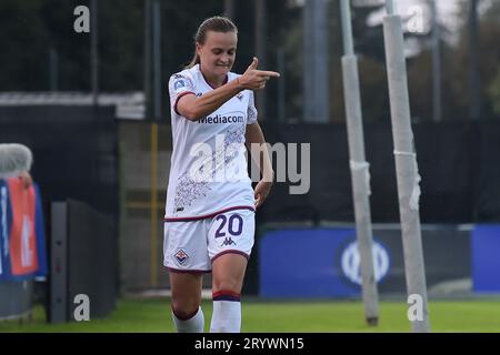 Milica Mijatovic (ACF Fiorentina) célèbre après avoir marqué 0-1 buts lors du FC Internazionale Women vs ACF Fiorentina, match de football italien Serie A Women à Sesto San Giovanni (MI), Italie, le 02 2023 octobre Banque D'Images