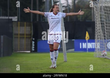 Milica Mijatovic (ACF Fiorentina) célèbre après avoir marqué 0-1 buts lors du FC Internazionale Women vs ACF Fiorentina, match de football italien Serie A Women à Sesto San Giovanni (MI), Italie, le 02 2023 octobre Banque D'Images