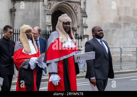 Londres, Angleterre, Royaume-Uni. 2 octobre 2023. Petit déjeuner du Lord Chancellor. Les membres de la magistrature britannique font leur chemin de l'abbaye de Westminster à la Banque D'Images