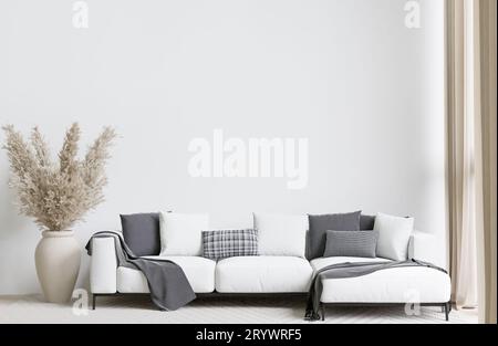 Design Big White Living room.interior Banque D'Images