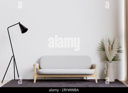 Design Big White Living room.interior Banque D'Images