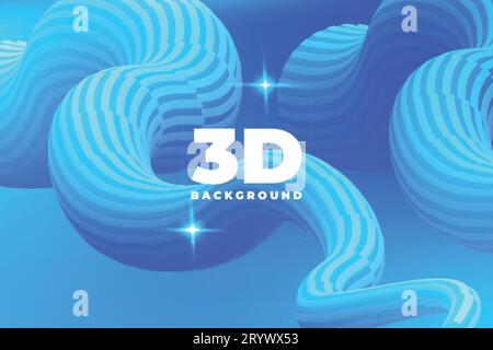 style abstrait de couleur bleue dégradé 3d unique avec style ondulé et modèle de conception de vecteur d'arrière-plan d'effet de lumière Illustration de Vecteur