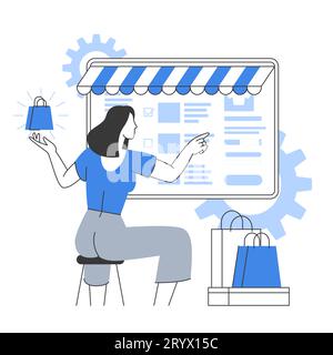 Concept de vecteur d'achat en ligne Illustration de Vecteur