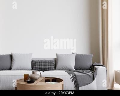 Design Big White Living room.interior Banque D'Images